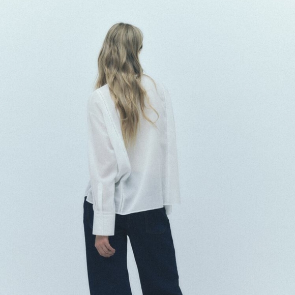 BLOUSE WITH ASYMMETRIC HEM SIZE L - Picture 7 of 11